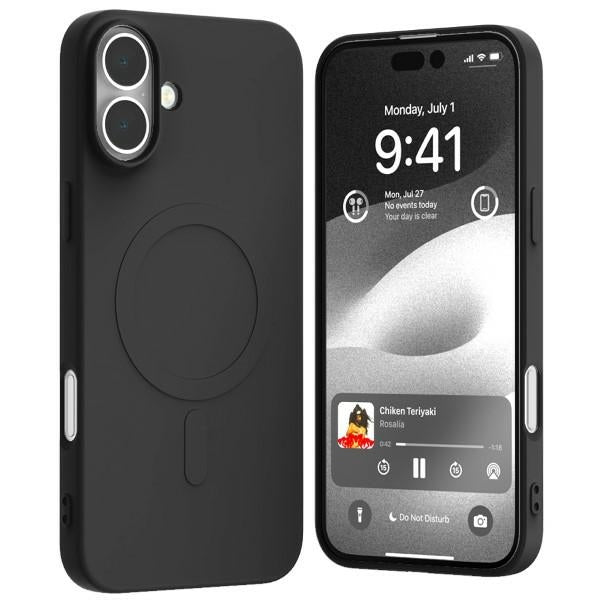 Силиконов калъф Mercury MagSafe Semi-Silicone за iPhone 16Plus 6,7", черен