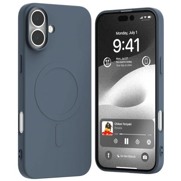 Силиконов калъф Mercury MagSafe Semi-Silicone за iPhone 16 Plus 6,7", тъмносин