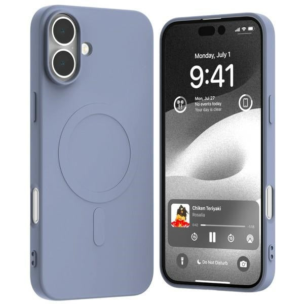 Силиконов калъф Mercury MagSafe Semi-Silicone за iPhone 16Plus 6,7", лавандула