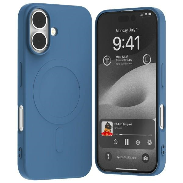 Силиконов калъф Mercury MagSafe за iPhone 16 6,1", син