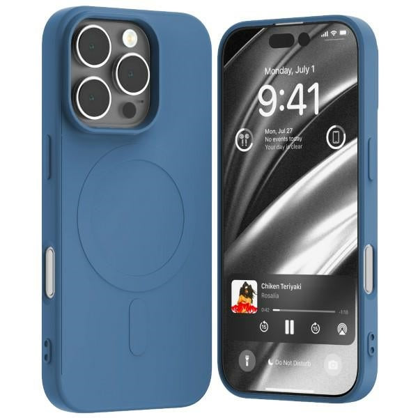 Силиконов калъф Mercury MagSafe за iPhone 16Pro 6,3", син