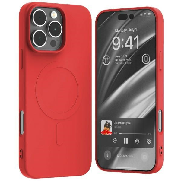 Силиконов калъф Mercury MagSafe за iPhone 16Pro Max 6,9", червен