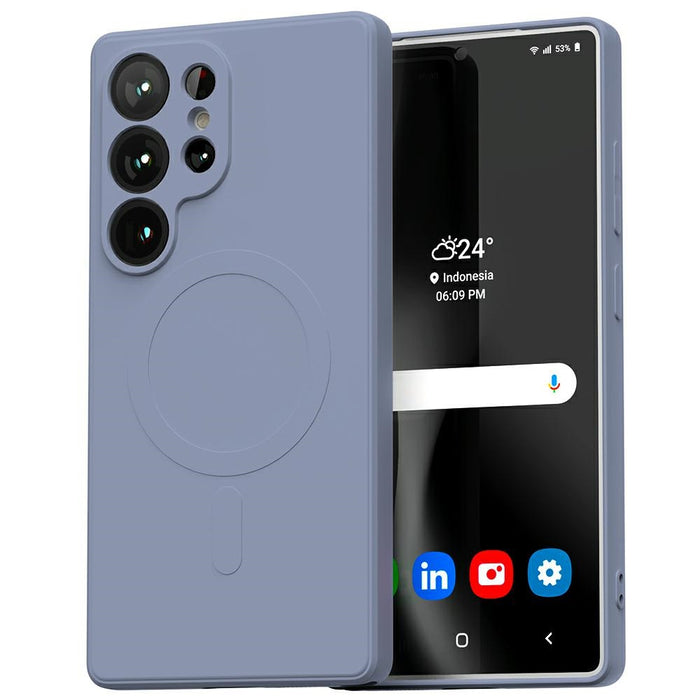Силиконов калъф Mercury MagSafe Semi-Silicone за Samsung Galaxy S25 Ultra, лилав