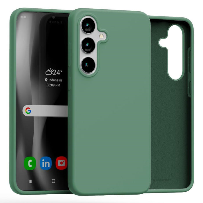 Силиконов калъф Mercury за Samsung Galaxy S25+, зелен
