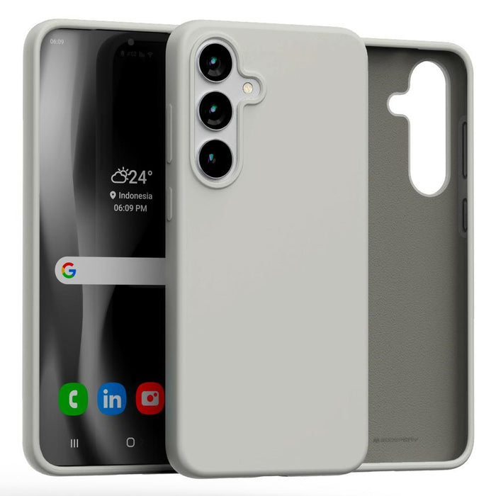 Силиконов калъф Mercury за Samsung S25+, каменно сив