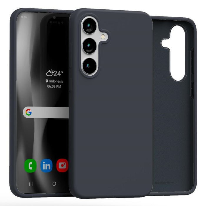 Силиконов калъф Mercury за Samsung S25+, тъмносин
