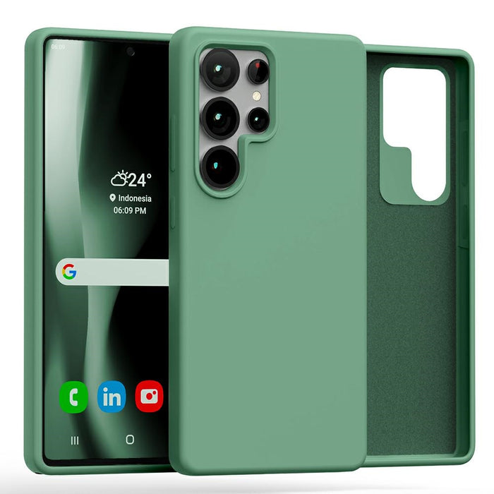 Силиконов калъф Mercury за Samsung S25 Ultra, зелен