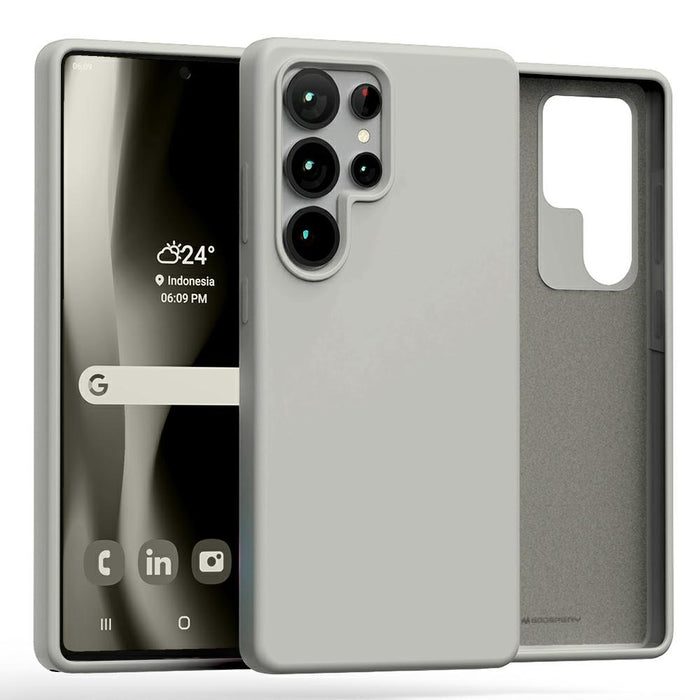 Силиконов калъф Mercury за Samsung S25 Ultra, каменен