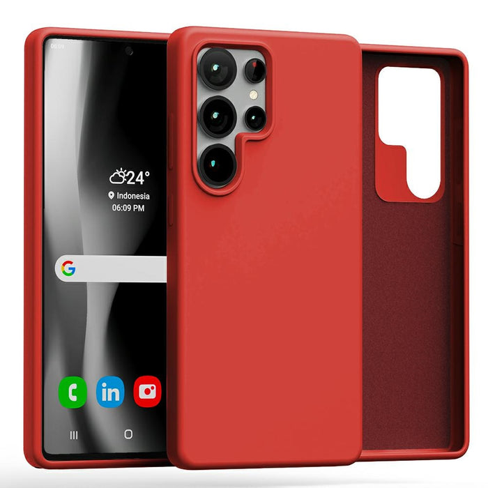 Силиконов калъф Mercury за Samsung S25 Ultra, червен