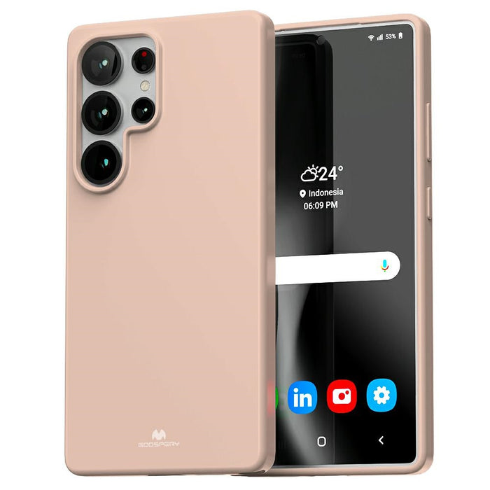 Силиконов калъф Mercury Soft Sam S25 Ultra S938 за Samsung Galaxy S25 Ultra, розово-пясъчен