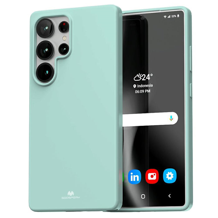 Силиконов калъф Mercury за Samsung Galaxy S25 Ultra, мента