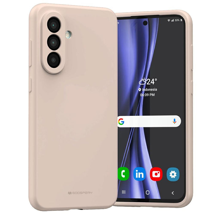 Силиконов калъф Mercury за Galaxy A36, розово-пясъчен