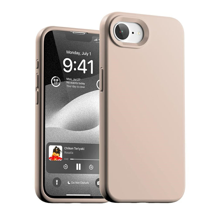Силиконов калъф Mercury за iPhone 16e / 17e, розово-пясъчен