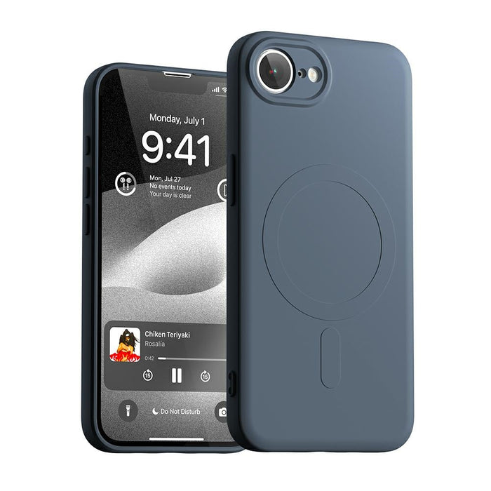 Силиконов калъф Mercury Semi-Silicone MagSafe за iPhone 16e / 17e, тъмносин