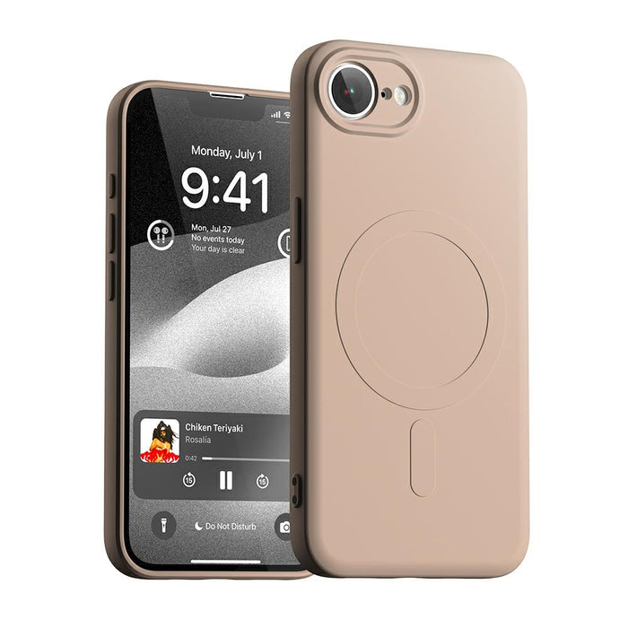 Силиконов калъф Mercury Semi-Silicone MagSafe за iPhone 16e / 17e, розово-пясъчен