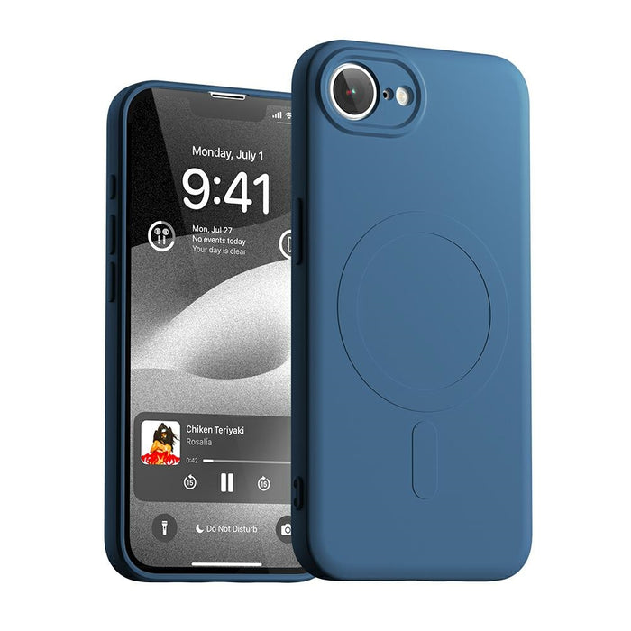 Силиконов калъф Mercury Semi-Silicone MagSafe за iPhone 16e / 17e, син
