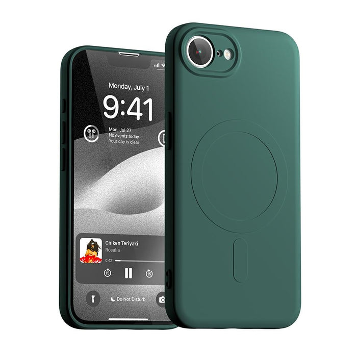 Силиконов калъф Mercury Semi-Silicone MagSafe за iPhone 16e / 17e, зелен
