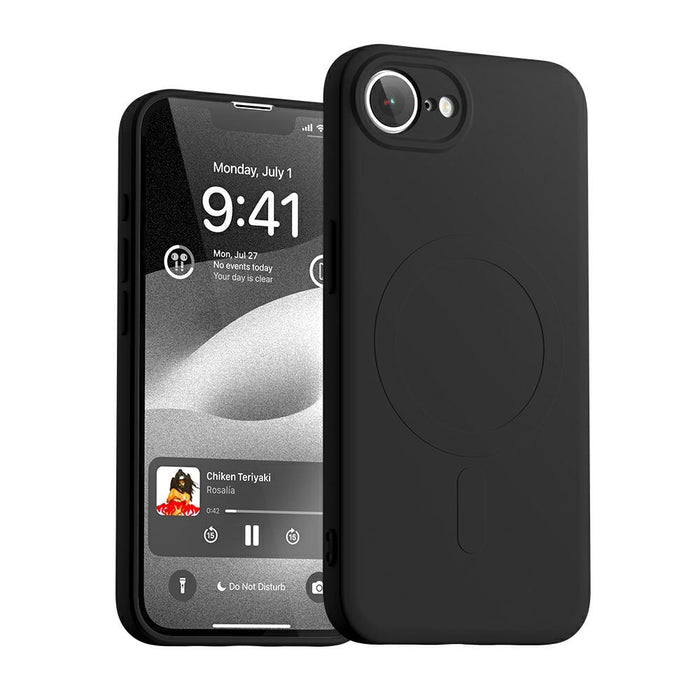 Силиконов калъф Mercury Semi-Silicone MagSafe за iPhone 16e / 17e, черен