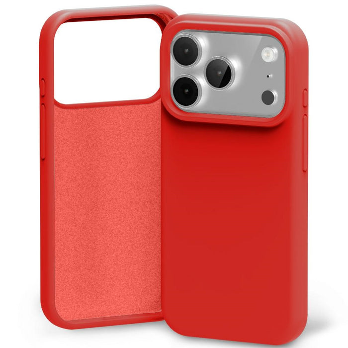Силиконов калъф Mercury за iPhone 17 Pro, червен