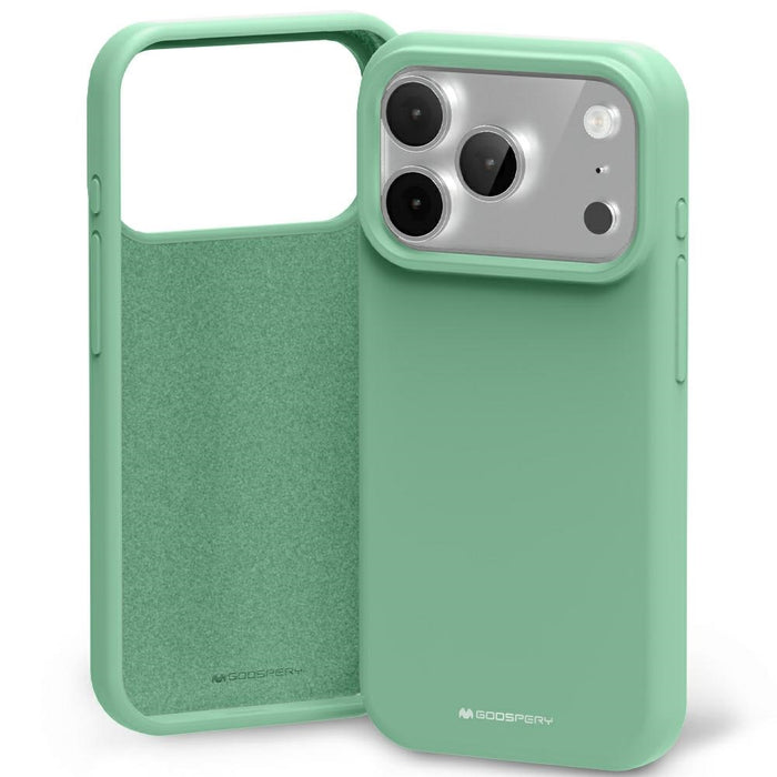 Силиконов калъф Mercury за iPhone 17 Pro, зелен