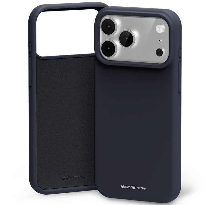 Силиконов калъф Mercury за iPhone 17 Pro Max, тъмносин