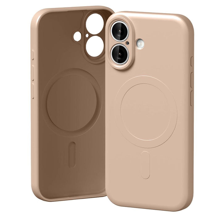 Силиконов калъф Mercury Semi-Silicone MagSafe за iPhone 17, розово-пясъчен