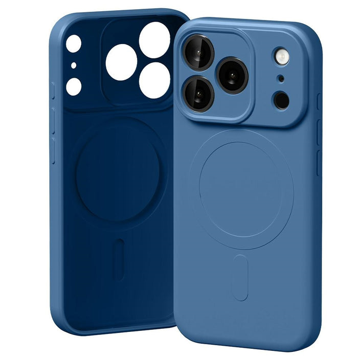 Силиконов калъф Mercury Semi-Silicone MagSafe за iPhone 17 Pro, син