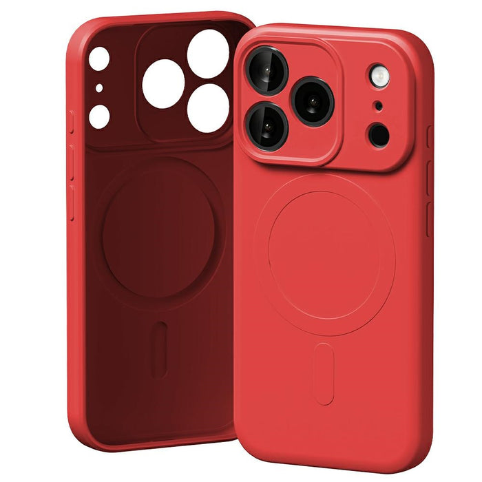 Силиконов калъф Mercury Semi-Silicone MagSafe за iPhone 17 Pro, червен