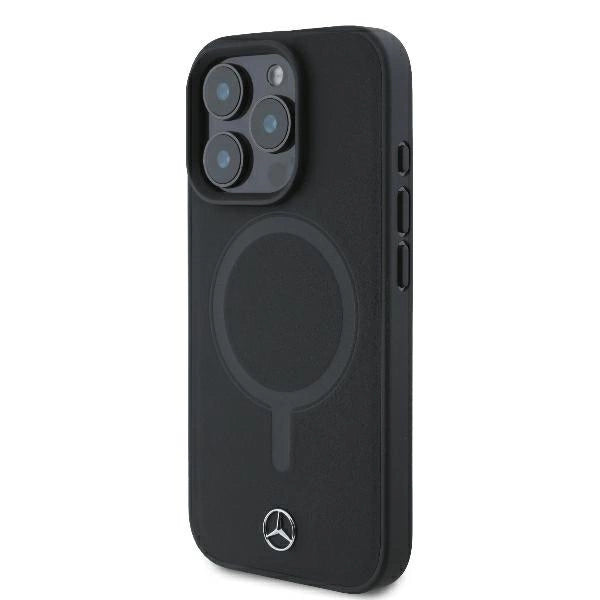 Калъф Mercedes Smooth Leather MagSafe iPhone 16 Pro Max - черен