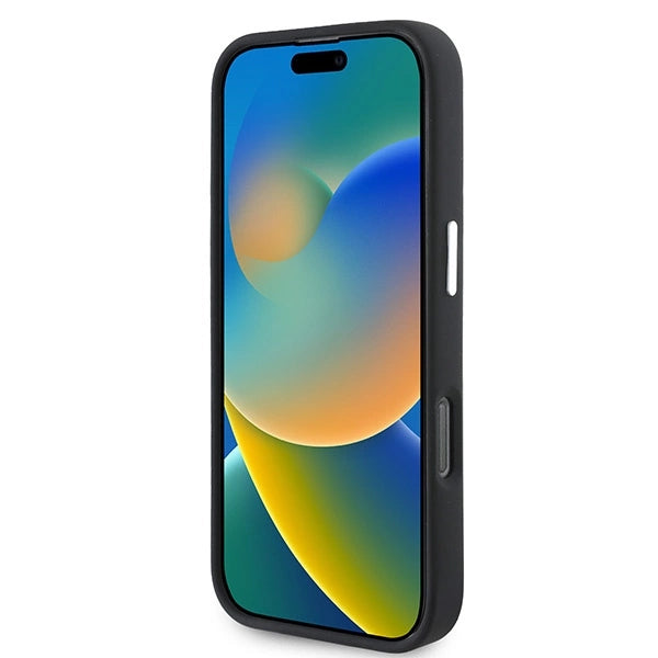 Калъф Mercedes Silicone Blue Stripe MagSafe за iPhone 16 Pro Max - черен