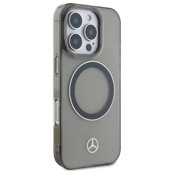 Калъф Mercedes Silver Ring MagSafe за iPhone 16 Pro - черен