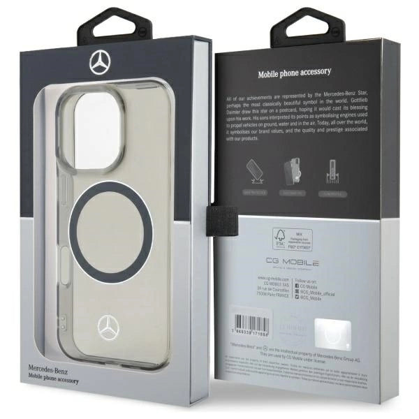 Калъф Mercedes Silver Ring MagSafe за iPhone 16 Pro - черен