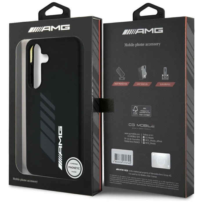Калъф AMG Oversize Rhombs MagSafe за Samsung Galaxy S25 - черен