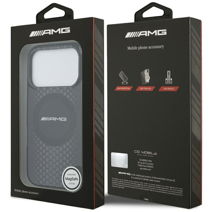 Калъф AMG Double Layer Transparent Graphics MagSafe за iPhone 17 Pro - черен
