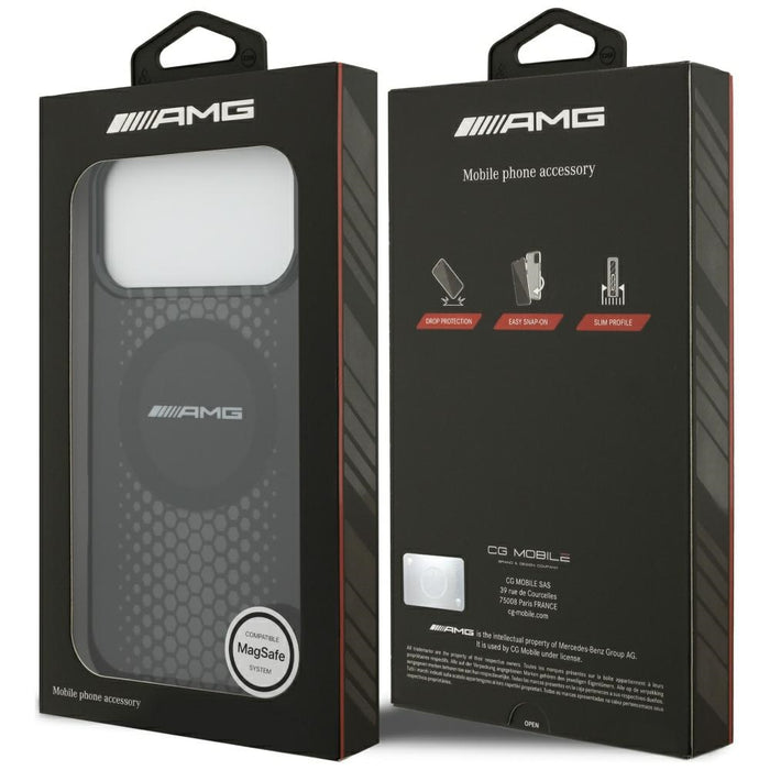 Калъф AMG Double Layer Transparent Graphics MagSafe за iPhone 17 Pro Max - черен