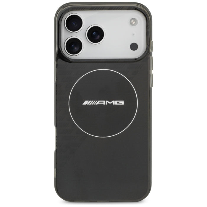 AMG двуслоен прозрачен калъф Smocked MagSafe за iPhone 17 Pro Max - черен