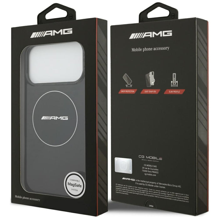 AMG двуслоен прозрачен калъф Smocked MagSafe за iPhone 17 Pro Max - черен