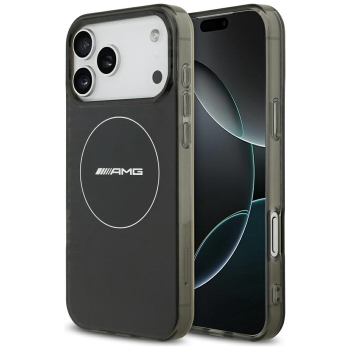 AMG двуслоен прозрачен калъф Smocked MagSafe за iPhone 17 Pro Max - черен