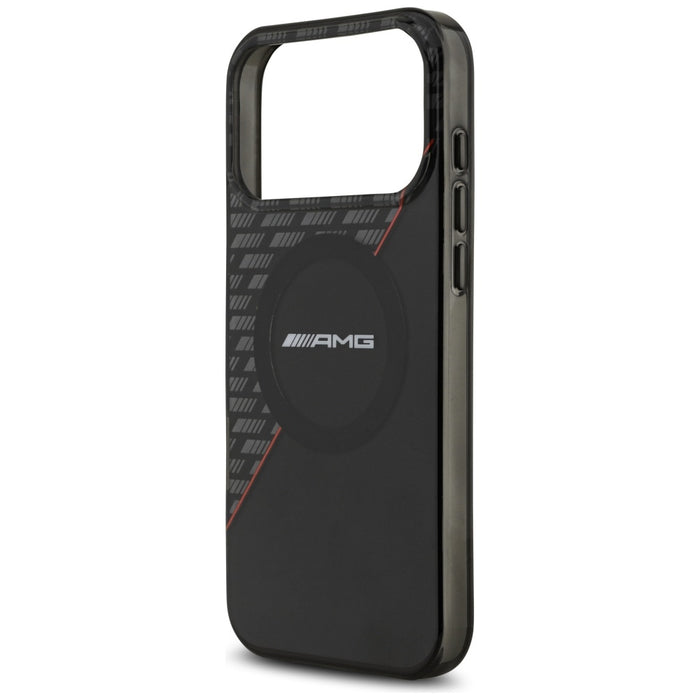 Калъф AMG Double Layer Transparent Rhombs MagSafe за iPhone 17 Pro Max - черен и червен