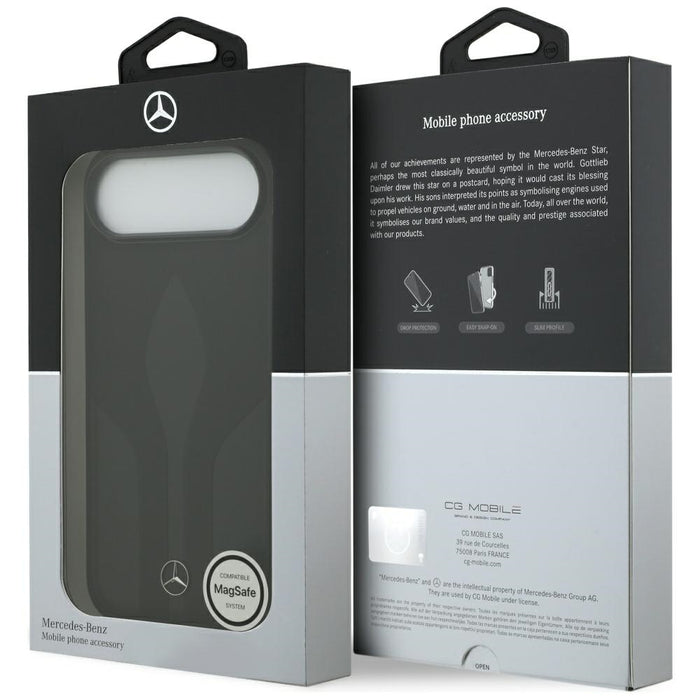 Калъф Mercedes Leather The Move MagSafe за iPhone 17 Air - черен