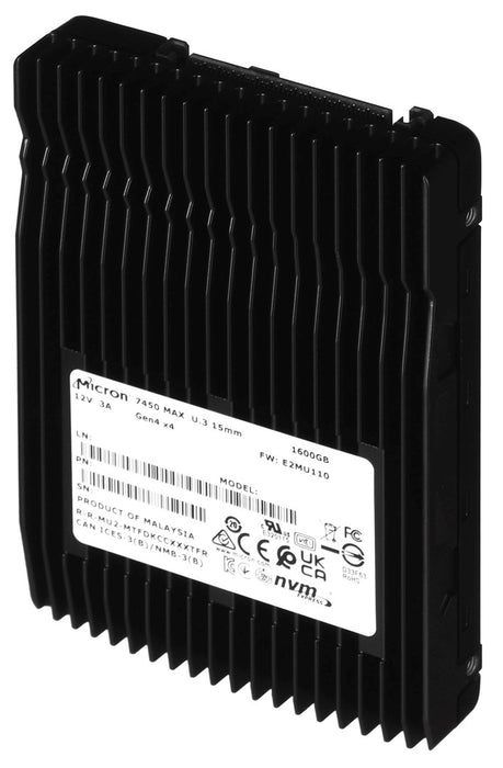 SSD Micron 7450 MAX 1.6TB U.3 (15 мм) NVMe PCI 4.0 MTFDKCC1T6TFS-1BC1ZABYYR (DWPD 3)