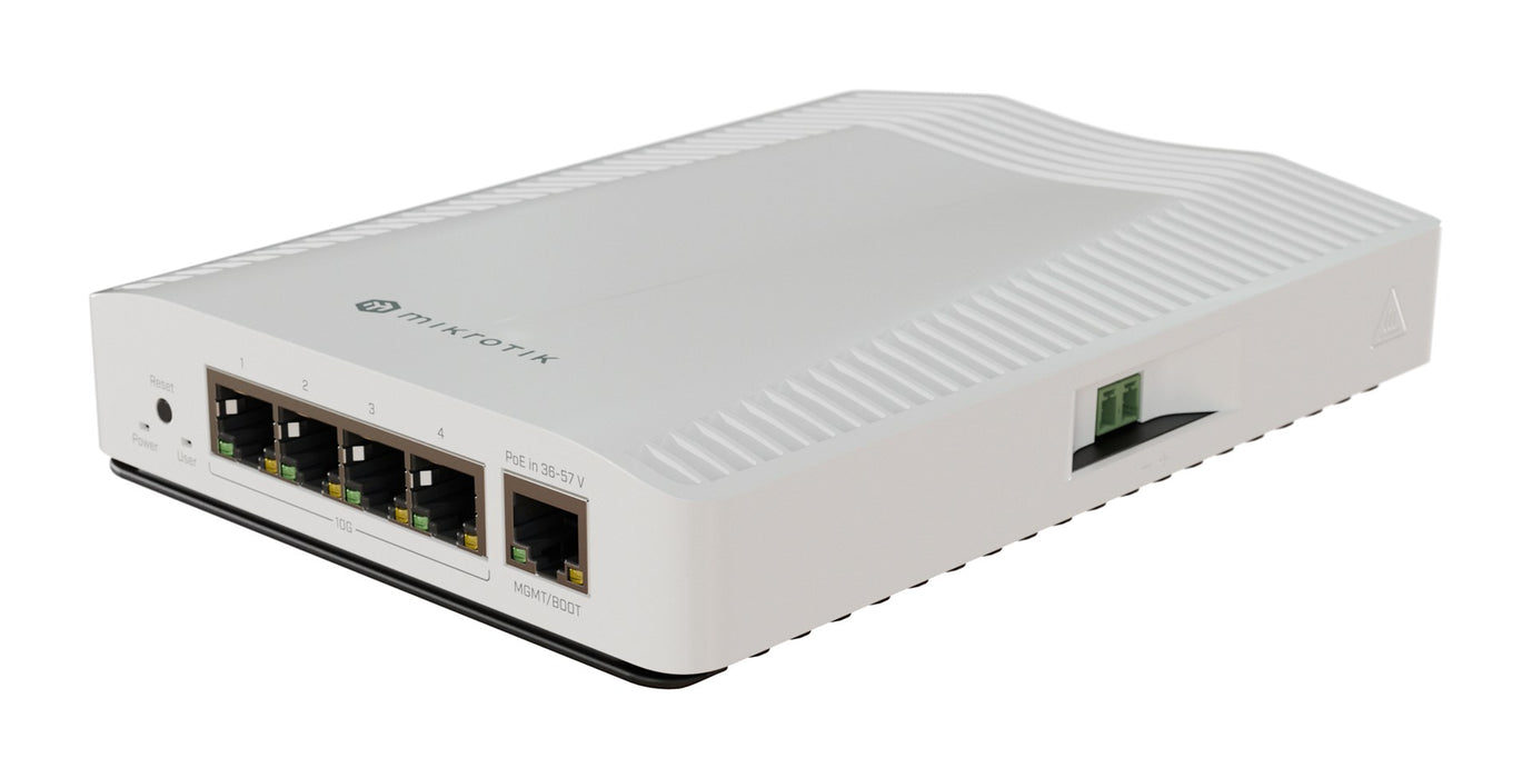 Суич MikroTik -CRS304-4XG-IN, 1 x Gigabit Ethernet ports, 4 x 10G, PoE in:802.3af/at
