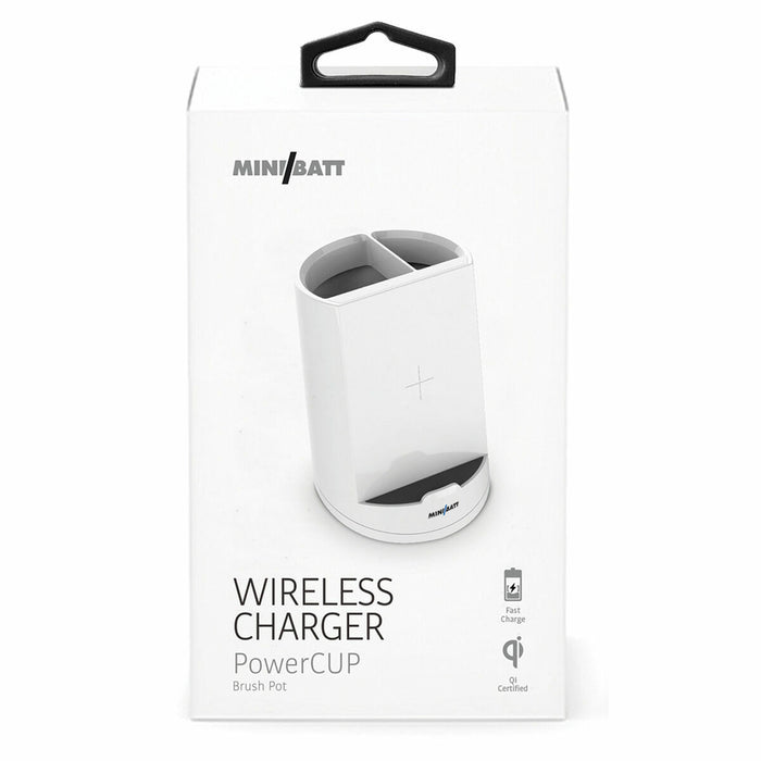 Безжично Зарядно с Поставка за Мобилен Телефон MiniBatt PowerCUP Молив Бял