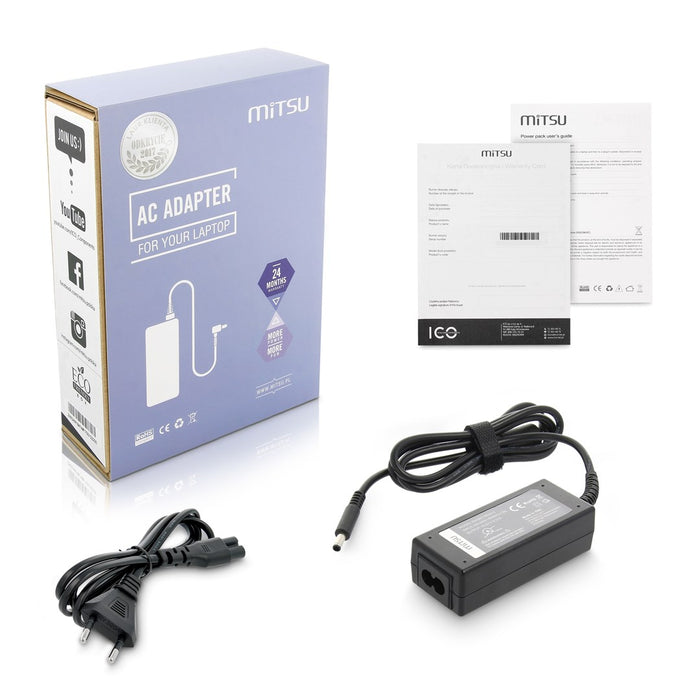 зарядно за лаптоп mitsu 19.5v 2.31a (4.5x3.0 pin) - dell 45W