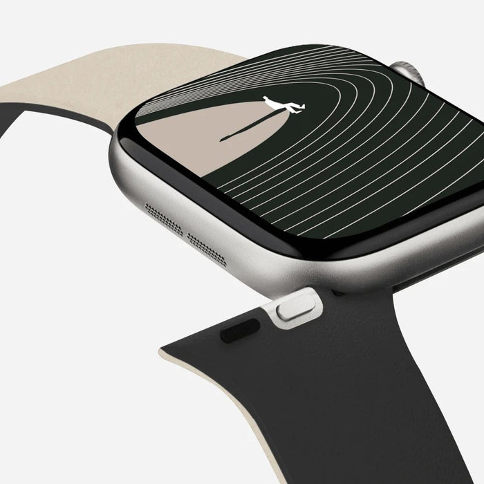 Каишка Moft Snap Duo за Apple Watch 1-5/6/7/8/9/10/11/SE/SE 2/SE 3 (38/40/41/42 mm), бял/черен