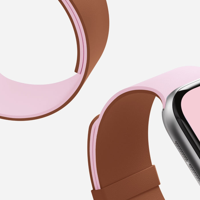 Каишка Moft Snap Duo за Apple Watch 1-5/6/7/8/9/10/11/SE/SE 2/SE 3 (38/40/41/42 mm), розова/кафява