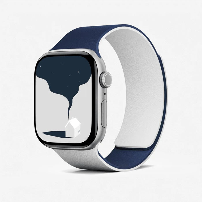 Каишка Moft Snap Duo за Apple Watch 1-5/6/7/8/9/10/11/SE/SE 2/SE 3/Ultra/Ultra 2/Ultra 3 (42/44/45/46/49 мм), тъмносин/светлосиво