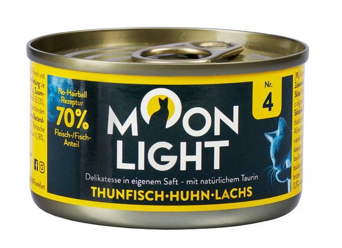 MOONLIGHT Dinner Nr 4 Риба тон, пиле и сьомга - мокра котешка храна - 80g