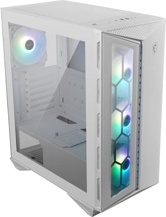 MSI MPG GUNGNIR 110R WHITE Mid Tower Gaming Computer Case 'Бял, 4x 120 mm ARGB вентилатор, 1 до 6 ARGB контролна платка, USB Type-C, закалено стъкло, център, ATX, mATX, mini-ITX'