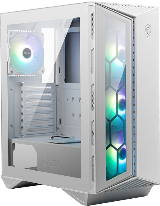 MSI MPG GUNGNIR 110R WHITE Mid Tower Gaming Computer Case 'Бял, 4x 120 mm ARGB вентилатор, 1 до 6 ARGB контролна платка, USB Type-C, закалено стъкло, център, ATX, mATX, mini-ITX'